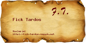 Fick Tardos névjegykártya